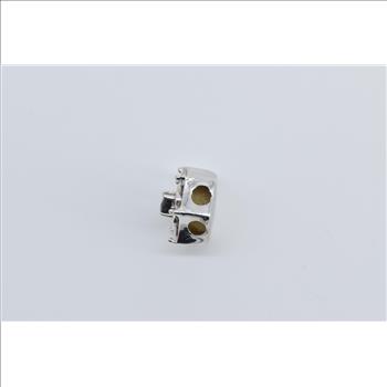 14K Sapphire Filigree Scalloped Slide Bracelet White Gold Charm/Pendant