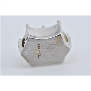 14K Sapphire Filigree Scalloped Slide Bracelet White Gold Charm/Pendant