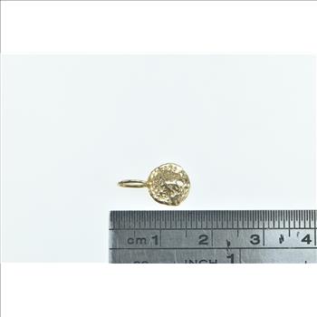 14K Sea Shell Sand Dollar Ocean Beach Motif Yellow Gold Charm/Pendant