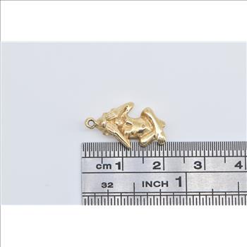 14K See No Evil Monkey Novelty 3D Symbol Yellow Gold Charm/Pendant