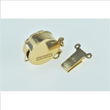 14K Seed Pearl Diamond Flower Ornate Clasp Yellow Gold