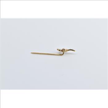 14K Seed Pearl Fleur De Lis Ornate Statement Yellow Gold Stick Pin