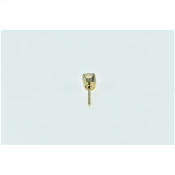 14K Single 0.18 Ct Diamond Solitaire Classic Stud Yellow Gold Earring
