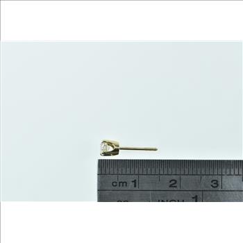 14K Single 0.18 Ct Diamond Solitaire Classic Stud Yellow Gold Earring