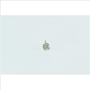 14K Single 0.18 Ct Diamond Solitaire Classic Stud Yellow Gold Earring