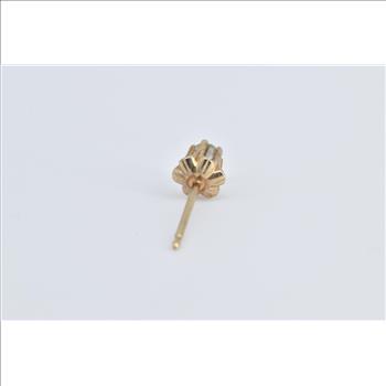14K Single Diamond Solitaire Classic Stud Yellow Gold Earring
