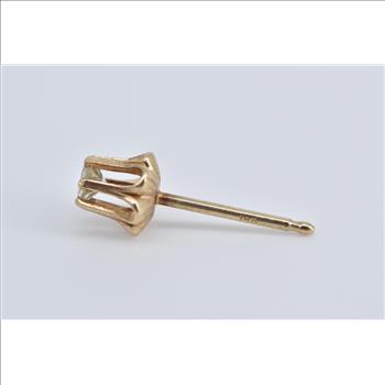 14K Single Diamond Solitaire Classic Stud Yellow Gold Earring