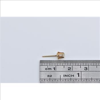 14K Single Diamond Solitaire Classic Stud Yellow Gold Earring