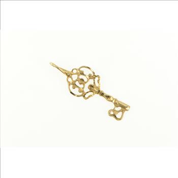 14K Skeleton Key Trust Protection Symbol Yellow Gold Charm/Pendant