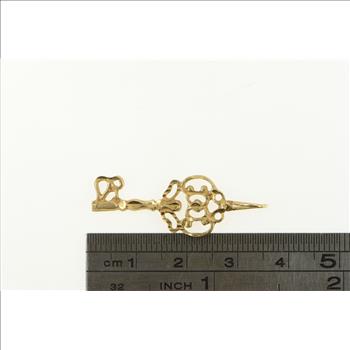 14K Skeleton Key Trust Protection Symbol Yellow Gold Charm/Pendant