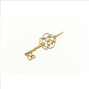 14K Skeleton Key Trust Protection Symbol Yellow Gold Charm/Pendant