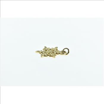 14K Snow Flake Cold Winter Weather Holiday Season Yellow Gold Charm/Pendant