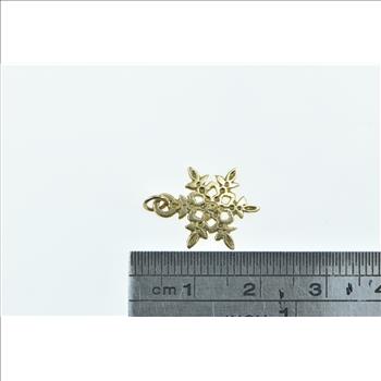 14K Snow Flake Cold Winter Weather Holiday Season Yellow Gold Charm/Pendant