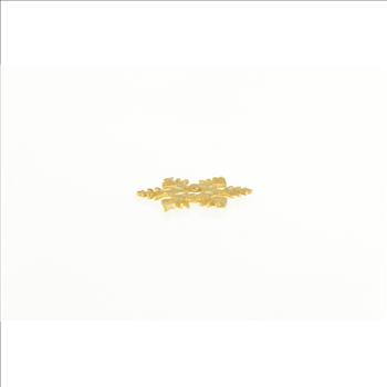 14K Snow Flake Diamond Cut Winter Season Symbol Yellow Gold Charm/Pendant