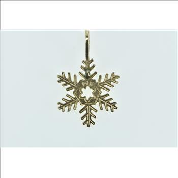 14K Snow Flake Winter Motif Cold Weather Yellow Gold Charm/Pendant