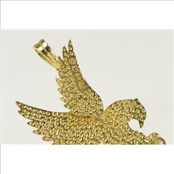 14K Soaring Flying Eagle Patriotic Bird Yellow Gold Charm/Pendant