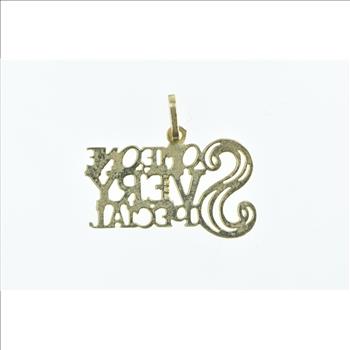 14K Someone Very Special Word Cut Out Yellow Gold Charm/Pendant