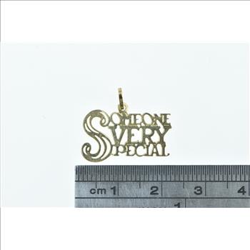 14K Someone Very Special Word Cut Out Yellow Gold Charm/Pendant