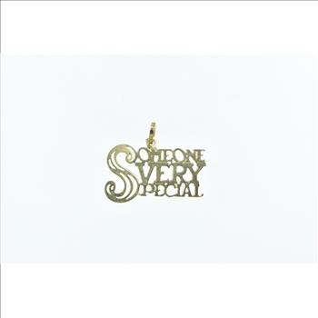 14K Someone Very Special Word Cut Out Yellow Gold Charm/Pendant