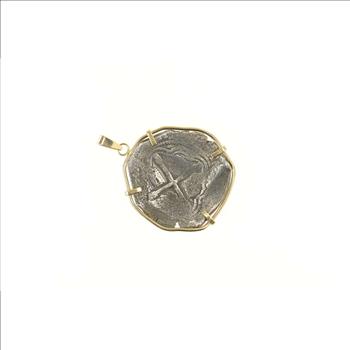 14K Spanish Shipwreck Coin Statement Yellow Gold Pendant