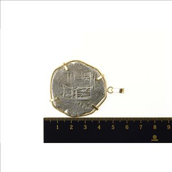 14K Spanish Shipwreck Coin Statement Yellow Gold Pendant