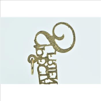 14K Special Friend Word Cut Out Friendship Yellow Gold Charm/Pendant