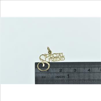 14K Special Friend Word Cut Out Friendship Yellow Gold Charm/Pendant
