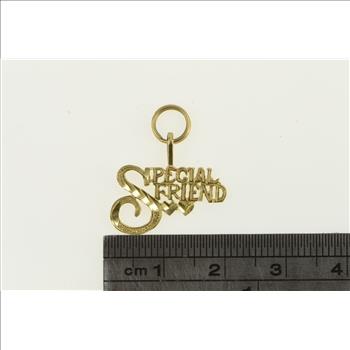 14K Special Friend Word Cut Out Friendship Yellow Gold Charm/Pendant
