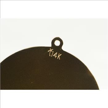 14K Star of David Hebrew Jewish Diamond Medallion Yellow Gold Pendant