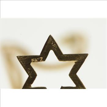 14K Star of David Jewish Faith Symbol Chain Yellow Gold Necklace 14