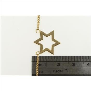14K Star of David Jewish Faith Symbol Chain Yellow Gold Necklace 14