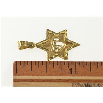 14K Star of David Jewish Faith Symbol Hebrew Yellow Gold Charm/Pendant