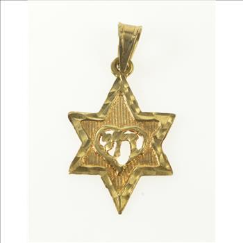 14K Star of David Jewish Faith Symbol Hebrew Yellow Gold Charm/Pendant