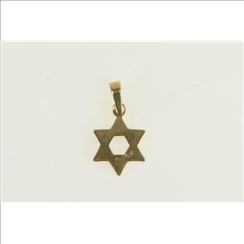14K Star of David Jewish Faith Symbol Religious Yellow Gold Pendant