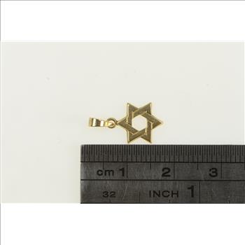 14K Star of David Jewish Faith Symbol Religious Yellow Gold Pendant