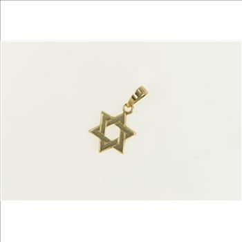 14K Star of David Jewish Faith Symbol Religious Yellow Gold Pendant
