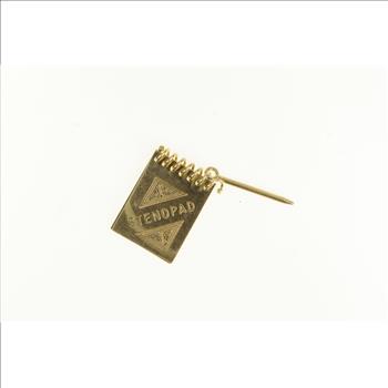 Charm Pad Note 14K Steno Pad Note Pad Vintage Articulated Writer Yellow Gold Charm ...