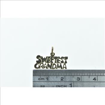 14K Sweetest Grandma Grandmother Mothers Day Yellow Gold Charm/Pendant