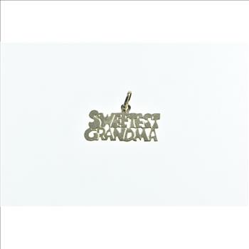 14K Sweetest Grandma Grandmother Mothers Day Yellow Gold Charm/Pendant