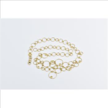 14K Talisa Rounds and Rings Statement Chain Yellow Gold Necklace 17