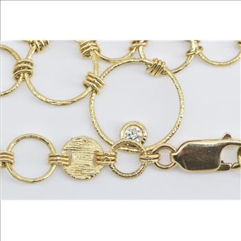 14K Talisa Rounds and Rings Statement Chain Yellow Gold Necklace 17