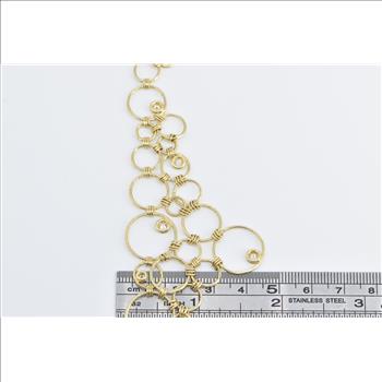 14K Talisa Rounds and Rings Statement Chain Yellow Gold Necklace 17