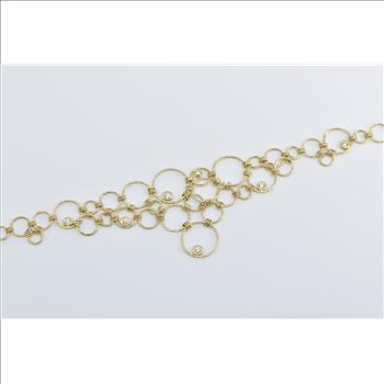 14K Talisa Rounds and Rings Statement Chain Yellow Gold Necklace 17