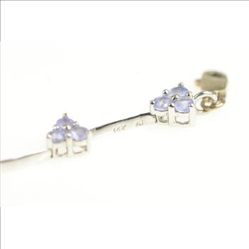 14K Tanzanite Cluster Triangle Wavy Link White Gold Bracelet 6.75