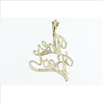 14K The Best Cursive Word Cut Out Yellow Gold Pendant
