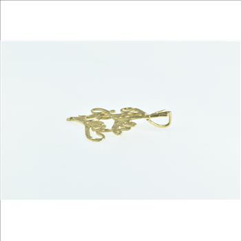 14K The Best Cursive Word Cut Out Yellow Gold Pendant