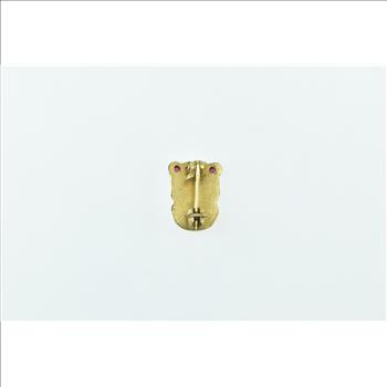 14K Theta Phi Alpha Skull Syn. Ruby Fraternity Yellow Gold Pin/Brooch