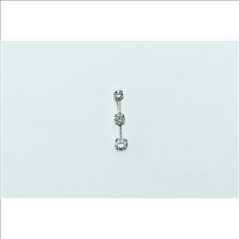 14K Three Stone Diamond Bar Journey White Gold Pendant