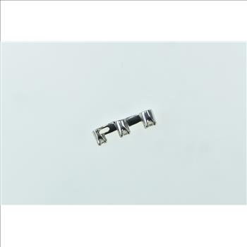 14K Three Stone Diamond Bar Journey White Gold Pendant