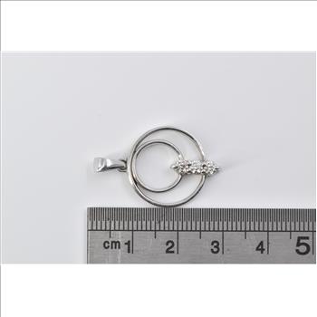 14K Tiered Diamond Circle Journey Symbol White Gold Pendant